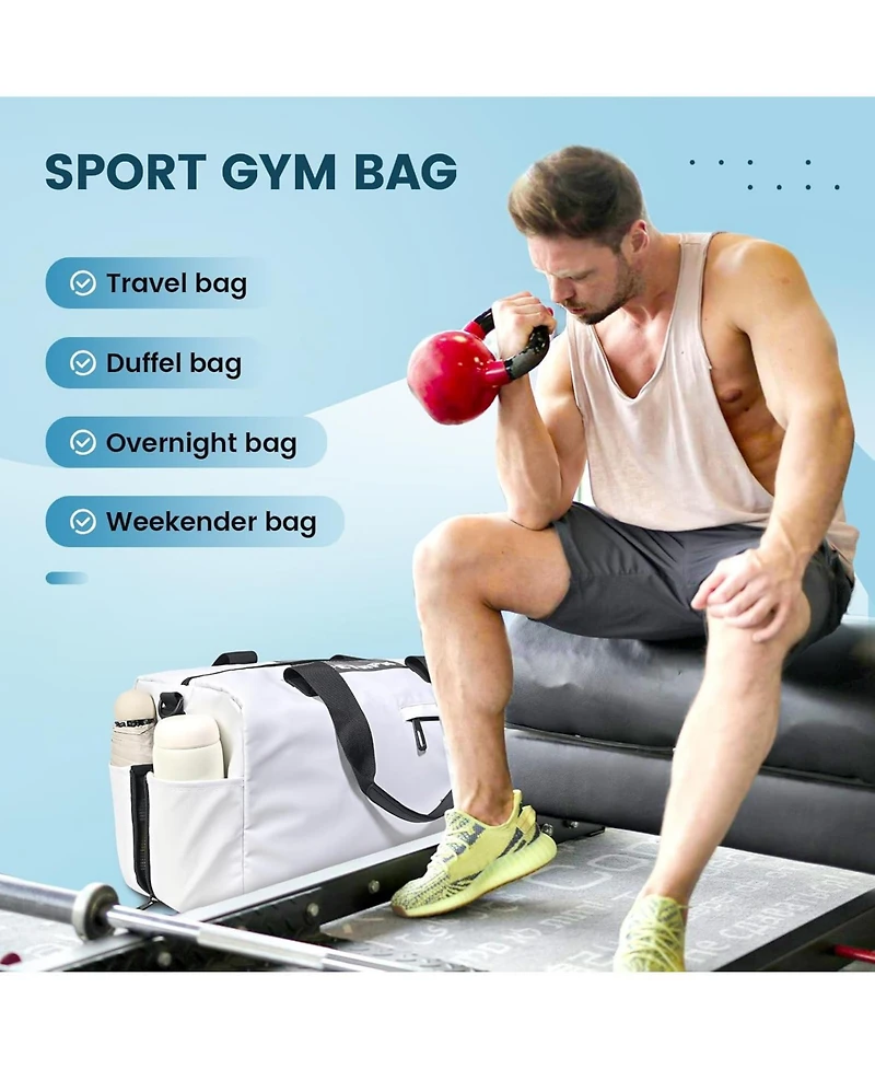 Lightweight Gym Bag for Women Man,Water Resistant Duffle Bag for Travel with Wet Pocket,Wear-resistant Weekender Overnight Duffel Bag,Travel Bag Easy
