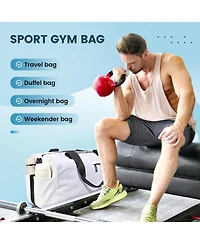Lightweight Gym Bag for Women Man,Water Resistant Duffle Bag for Travel with Wet Pocket,Wear-resistant Weekender Overnight Duffel Bag,Travel Bag Easy