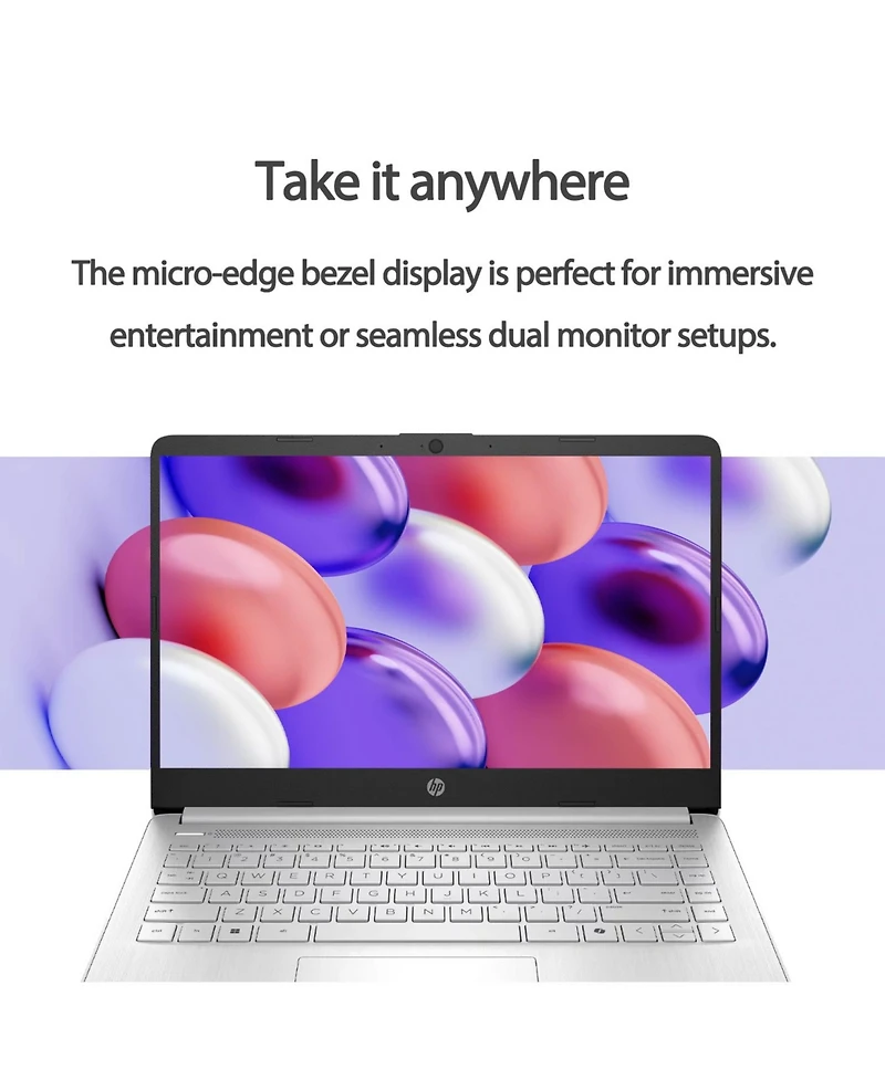 Hp Essential 14" Entry Traditional Laptop Intel N-Series N150 4GB Ram Intel Graphics 128GB eMMC Storage Windows 11 Home Hd 60Hz - Silver