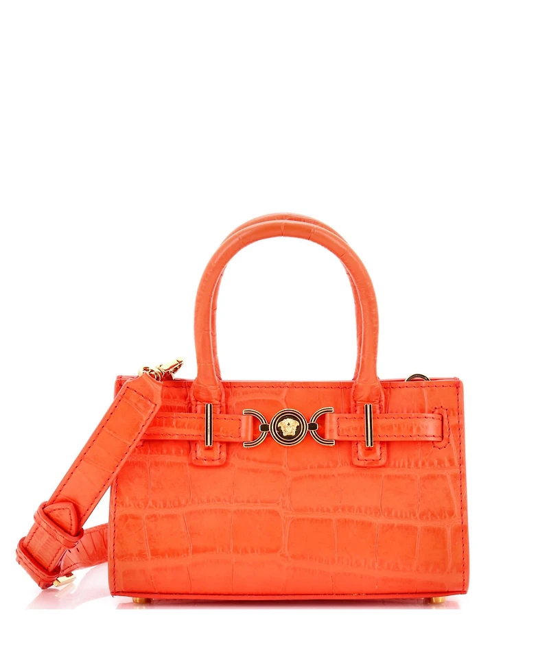 Pre-Owned Versace Small Medusa 95 Tote Embossed Leather