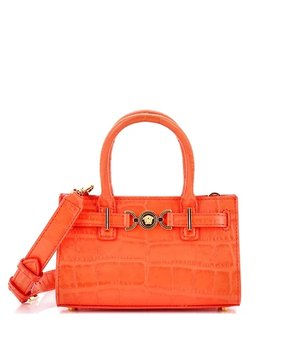Pre-Owned Versace Small Medusa 95 Tote Embossed Leather