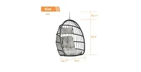 Flynama 360lb Capacity Outdoor Rattan Egg Swing Chair with Waterproof Cushion