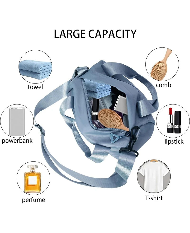 Mini Black Gym Bag Sport Bag Adjustable Small Duffle Bag Detachable Strap Gym Tote For Women Small Duffle Bag (Blue)