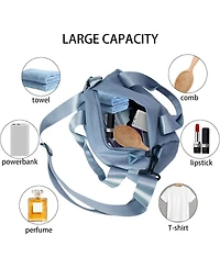 Mini Black Gym Bag Sport Bag Adjustable Small Duffle Bag Detachable Strap Gym Tote For Women Small Duffle Bag (Blue)