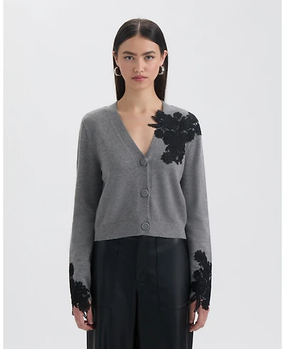 Nvlt Women's Button Front Cardigan with Lace
