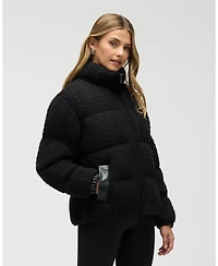 Nvlt Women's Sweater Knit Puffer Jacket