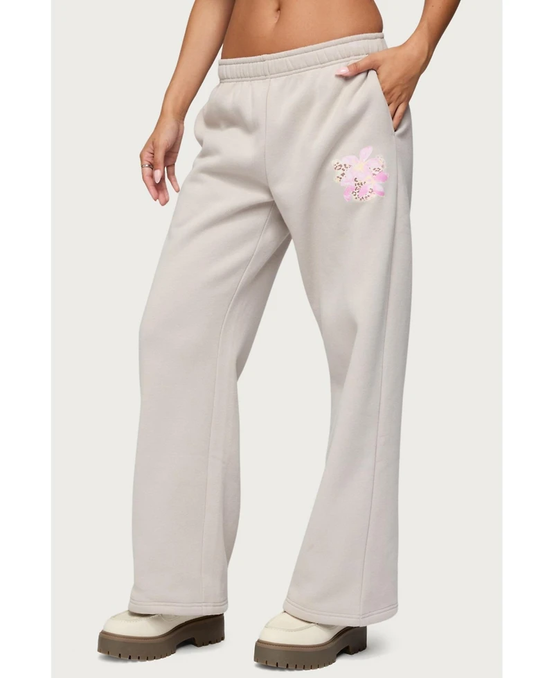 Edikted Womens Wild Petal Sweatpants