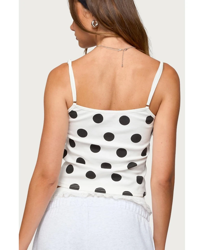 Edikted Womens Lynne Polka Dot Tank Top