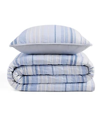 Tommy Hilfiger Bold Stripe Textured Cotton Reversible -Pc. Quilt Set