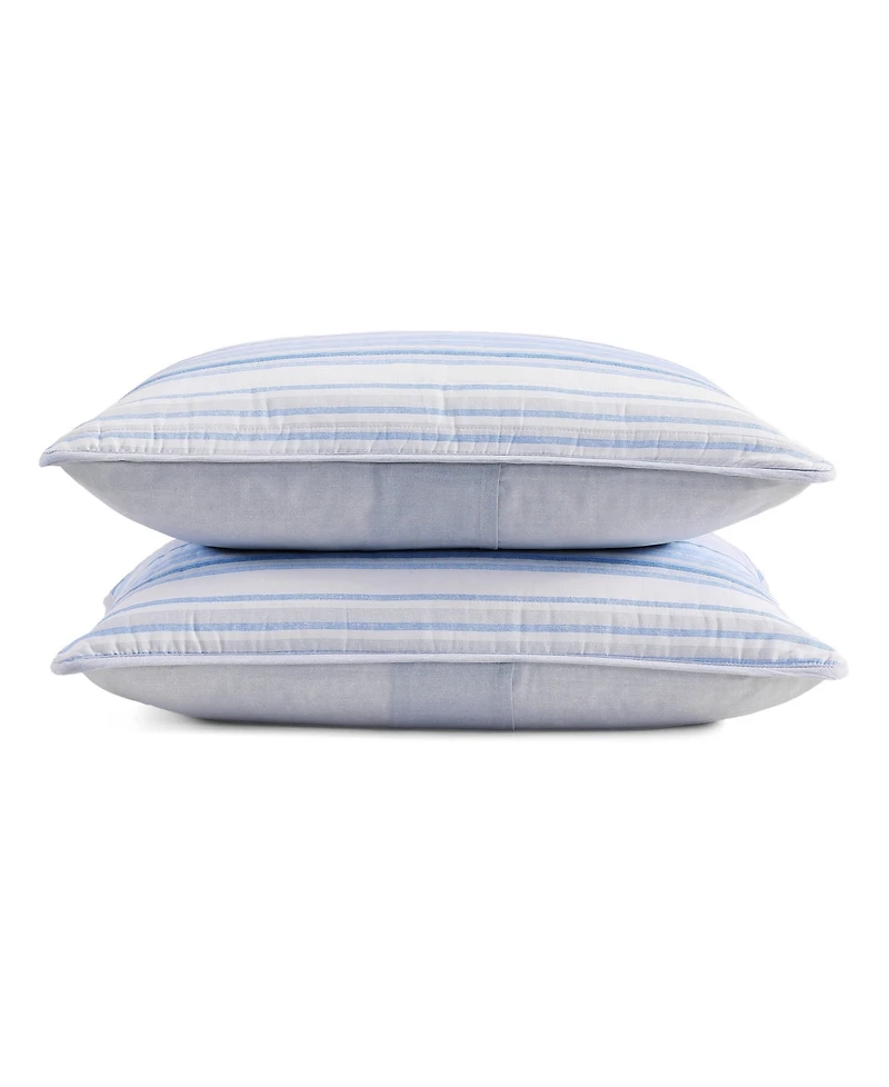 Tommy Hilfiger Bold Stripe Textured Cotton Reversible -Pc. Quilt Set