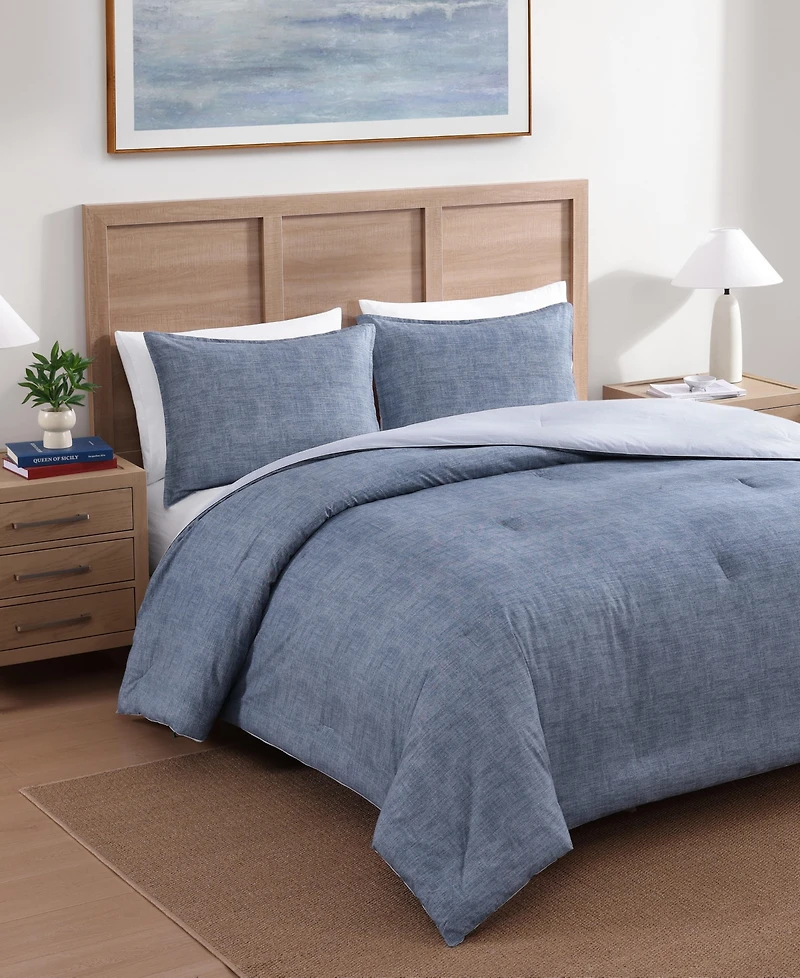 Tommy Hilfiger Classic Texture Cotton 3-Pc. Duvet Cover Set
