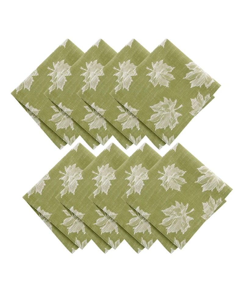 Elrene Falling Leaves Jacquard Cotton Napkins, Set of 8