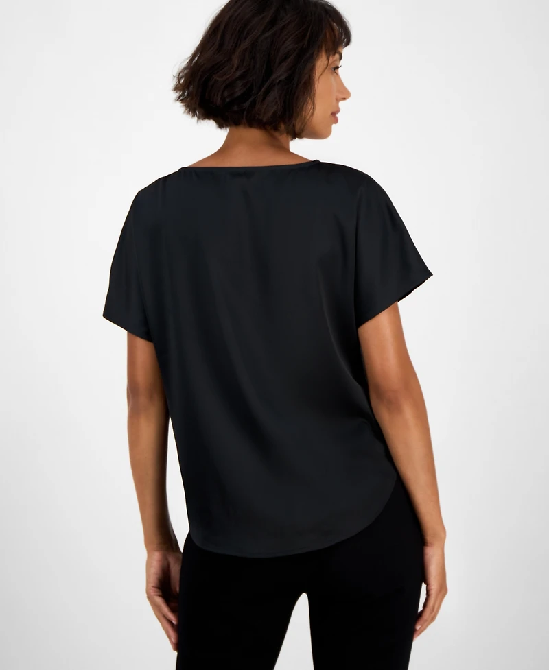 Anne Klein Women's Short-Sleeve Beaded Blouse