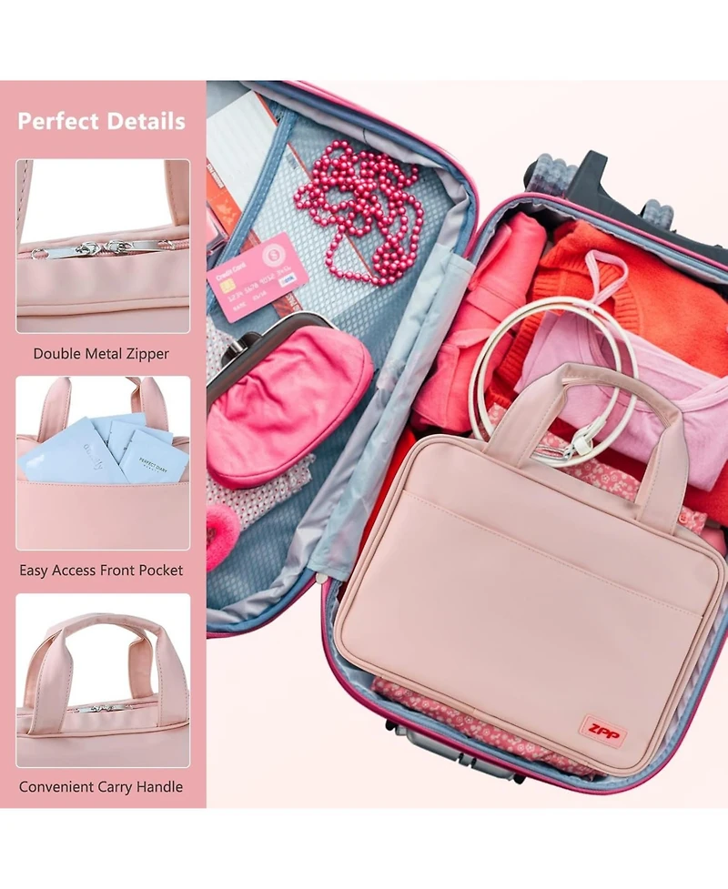 Travel Toiletry Bag,Hanging Toiletry Bags for Traveling Women, Water-resistant Makeup Cosmetic Bag Travel Organizer for Accessories, Shampoo, Full-siz