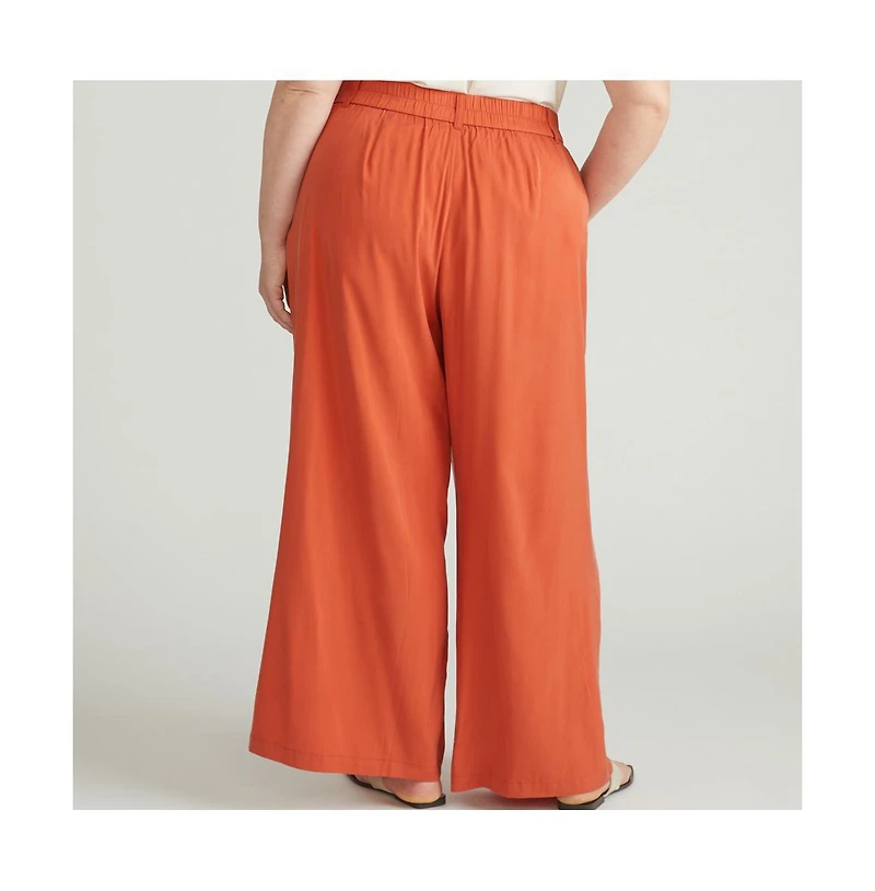Universal Standard Womens Plus Cooling Cupro Wide Leg Pant