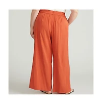 Universal Standard Womens Plus Cooling Cupro Wide Leg Pant