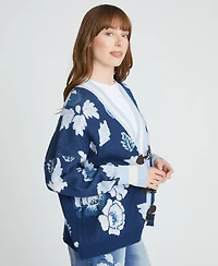 Driftwood Women's Toggle X Floral Long Sleeve Cardigan