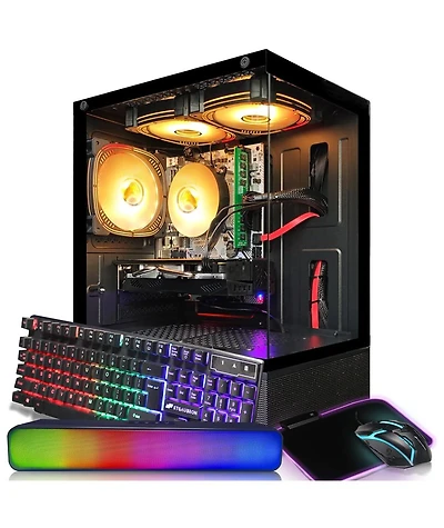 Ipason Gaming Pc Desktop - Intel Core i5 , Radeon Rx 590 8GB, 16GB Ram, 1TB Ssd, 600M WiFi, Bluetooth 5.0, Rgb Bt Sound Bar, Windows 10 Home