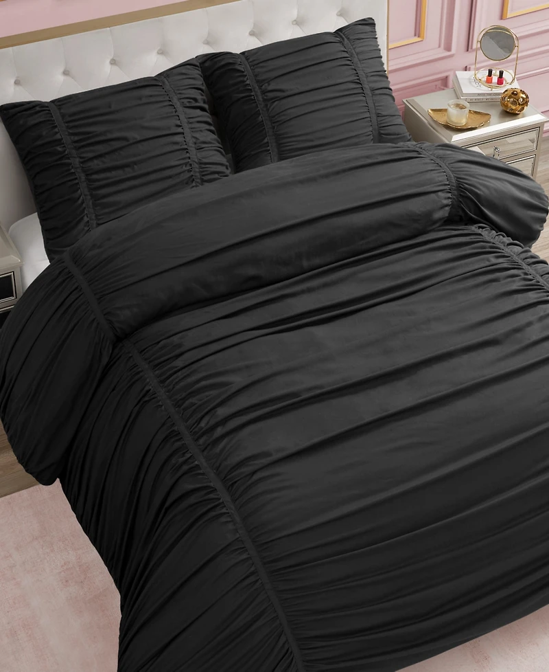 Juicy Couture Ribbon Ruched 3-Pc. Comforter Set