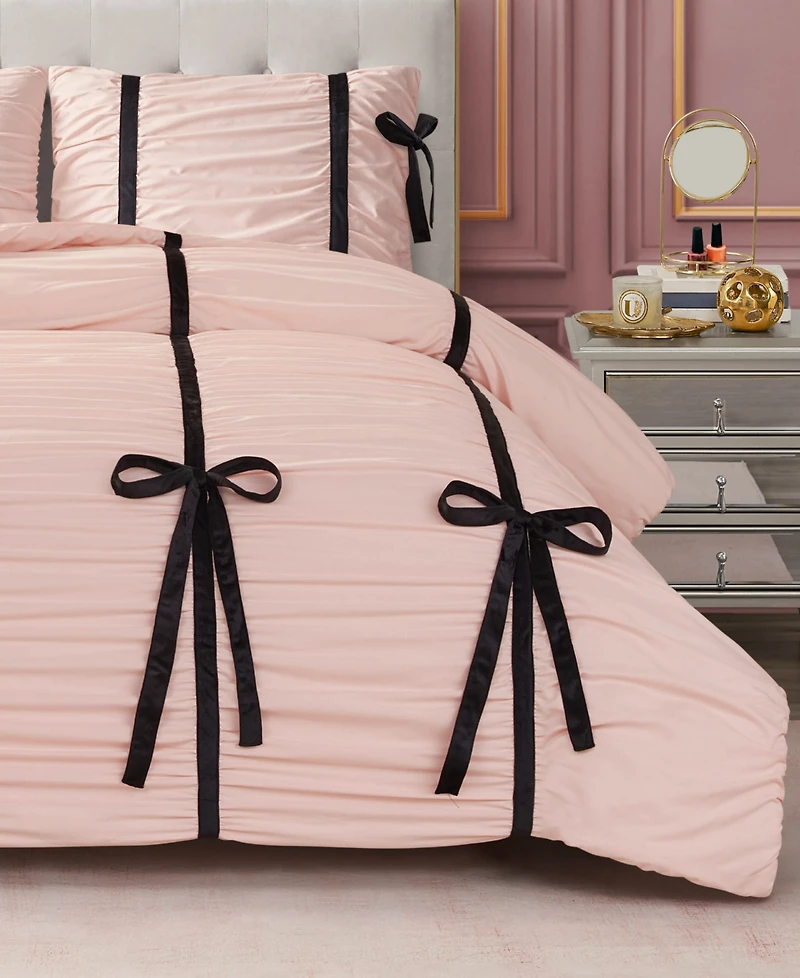Juicy Couture Amelie Velvet Bows Ruched 2-Pc. Comforter Set, Twin/Twin Xl