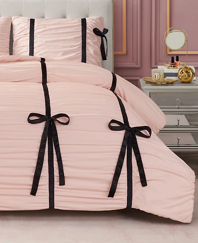Juicy Couture Amelie Velvet Bows Ruched 2-Pc. Comforter Set, Twin/Twin Xl