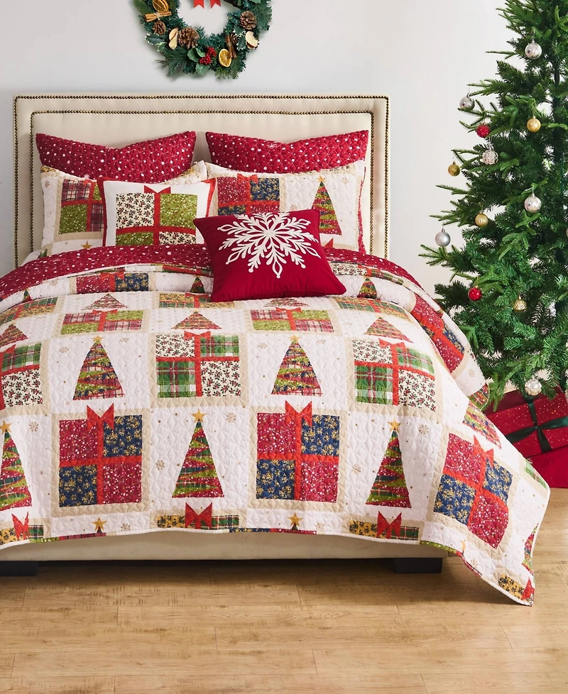 Greenland Home Fashions Deck the Halls Holiday 3-Pc. Quilt Set