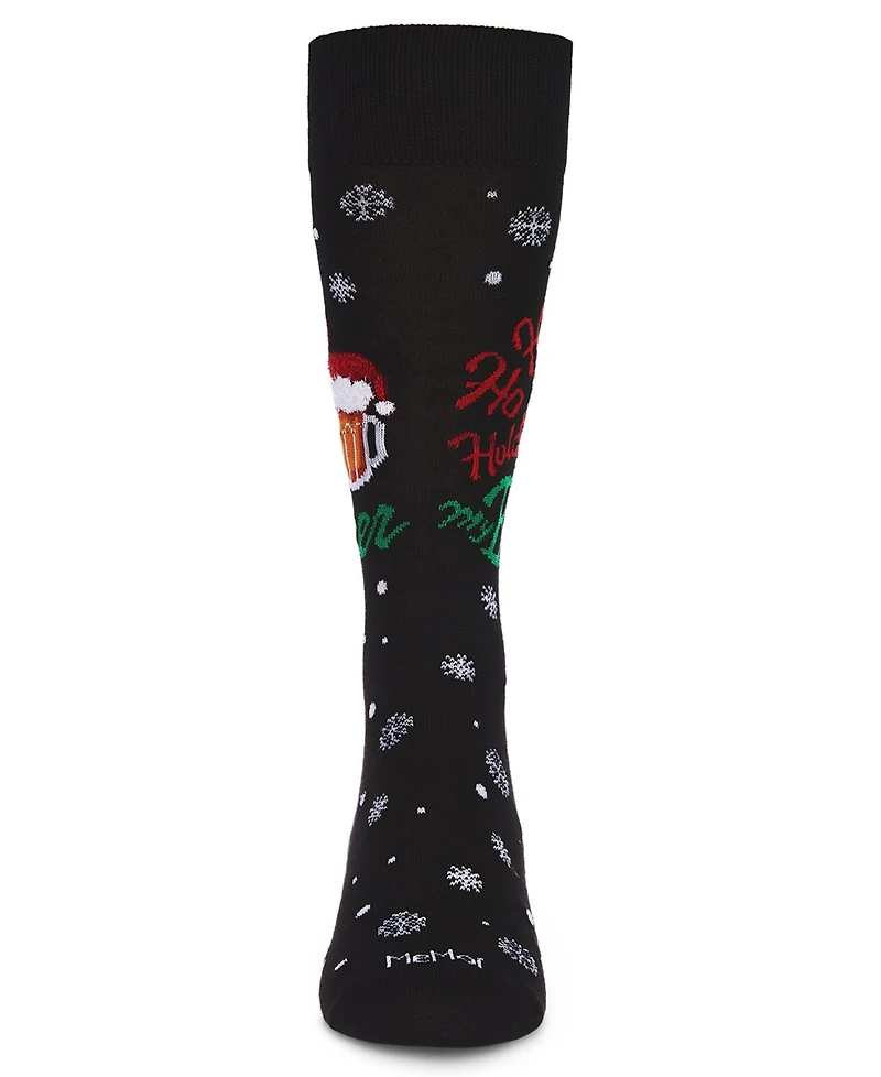 MeMoi Men's Hold My Beer Holiday Crew Socks