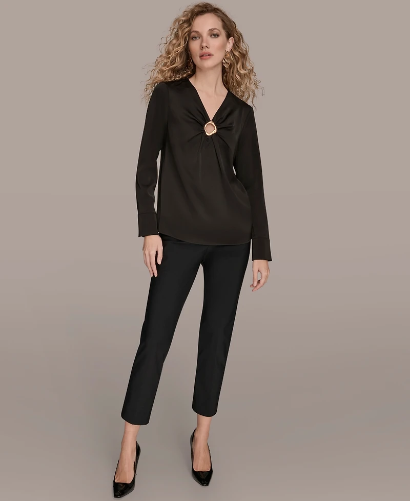 Donna Karan New York Women's V-Neck Embellished Top