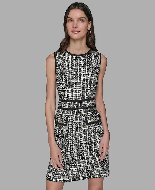 karl lagerfeld paris women's jacquard a-line dress Karl Lagerfeld Paris Women's Textured Jacquard A-Line Dress