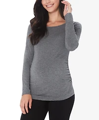 Cuddl Duds Maternity Ballet Neck Long Sleeve Top