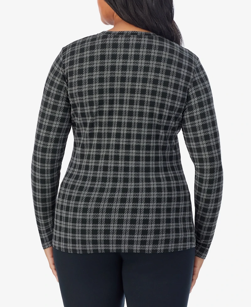 Cuddl Duds Plus Crewneck Long Sleeve Top