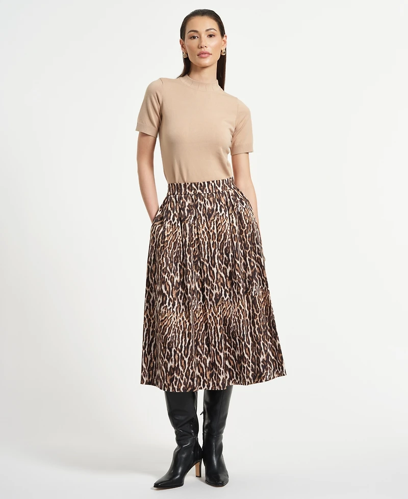 Isaac Mizrahi Women's Sateen Midi Full Skirt