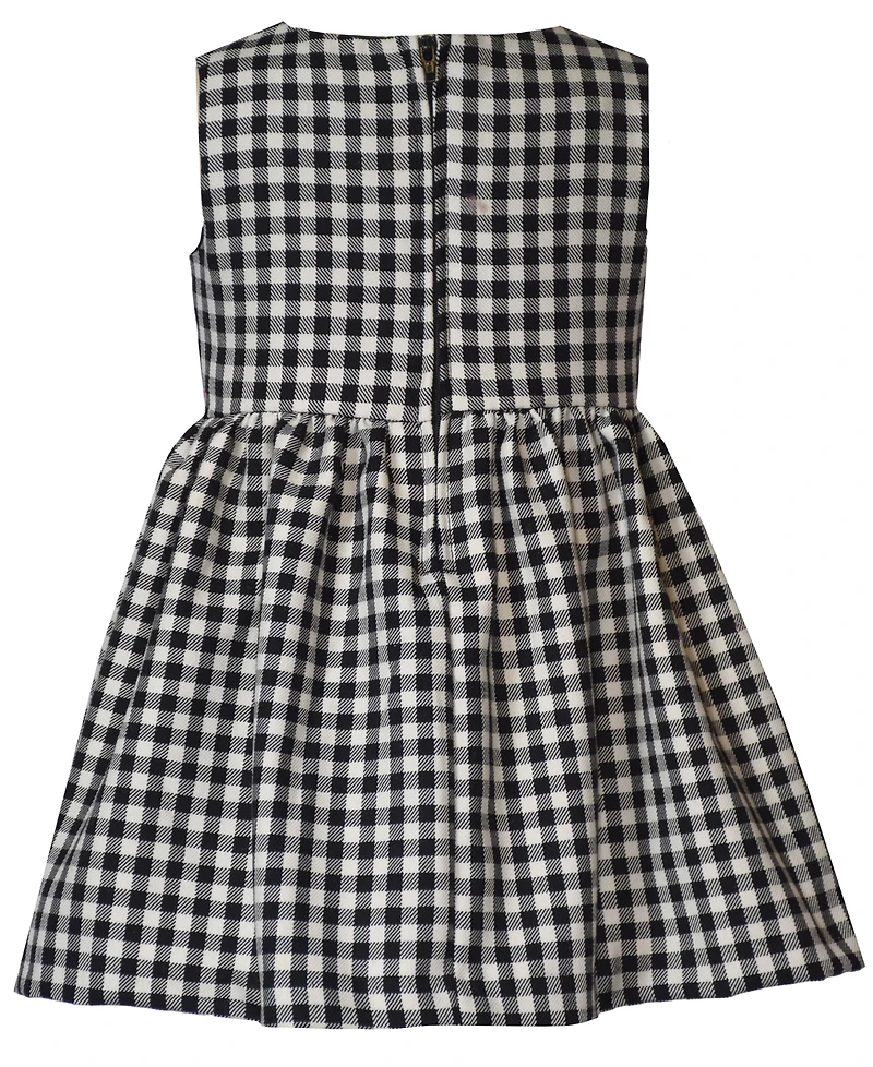 Bonnie Baby Girls 2-Piece Collared Car Coat and Woven Plaid Dress Set