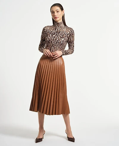 Isaac Mizrahi Women's A-Line Pleated Skirt