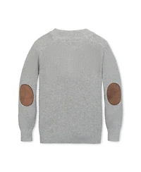 Hope & Henry Little and Big Boys' Organic Long Sleeve Henley Pullover Sweater with Elbow Patches
