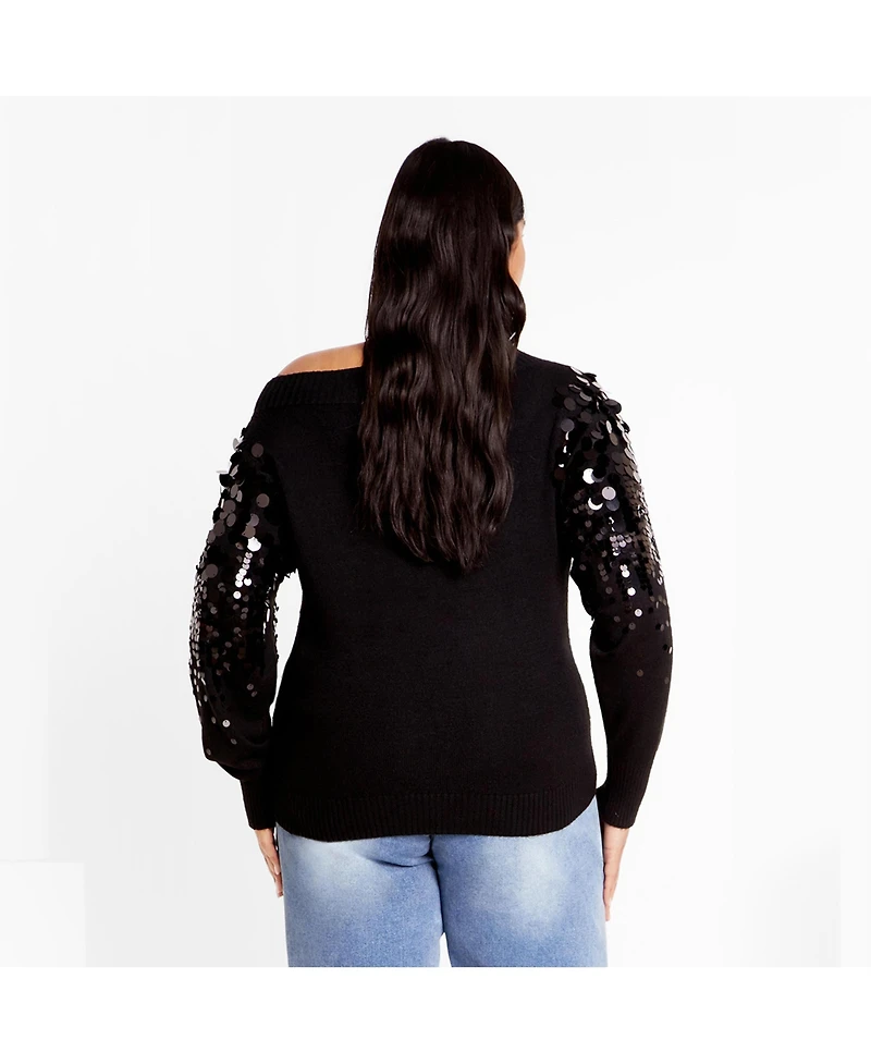 City Chic Plus Braylin Sequin Jumper