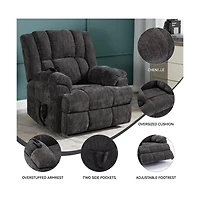 Maison Boucle Chenille Power Lift Recliner for Seniors with Heat & Massage, Dual Motor Electric Chair, Infinite Position-Maison