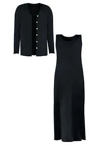 Woman Within Women's Lettuce Trim Knit Jacket Dress