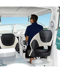 Akiudex Flip-Up Bolster Boat Seat with Pvc Leather and Hdpe Frame