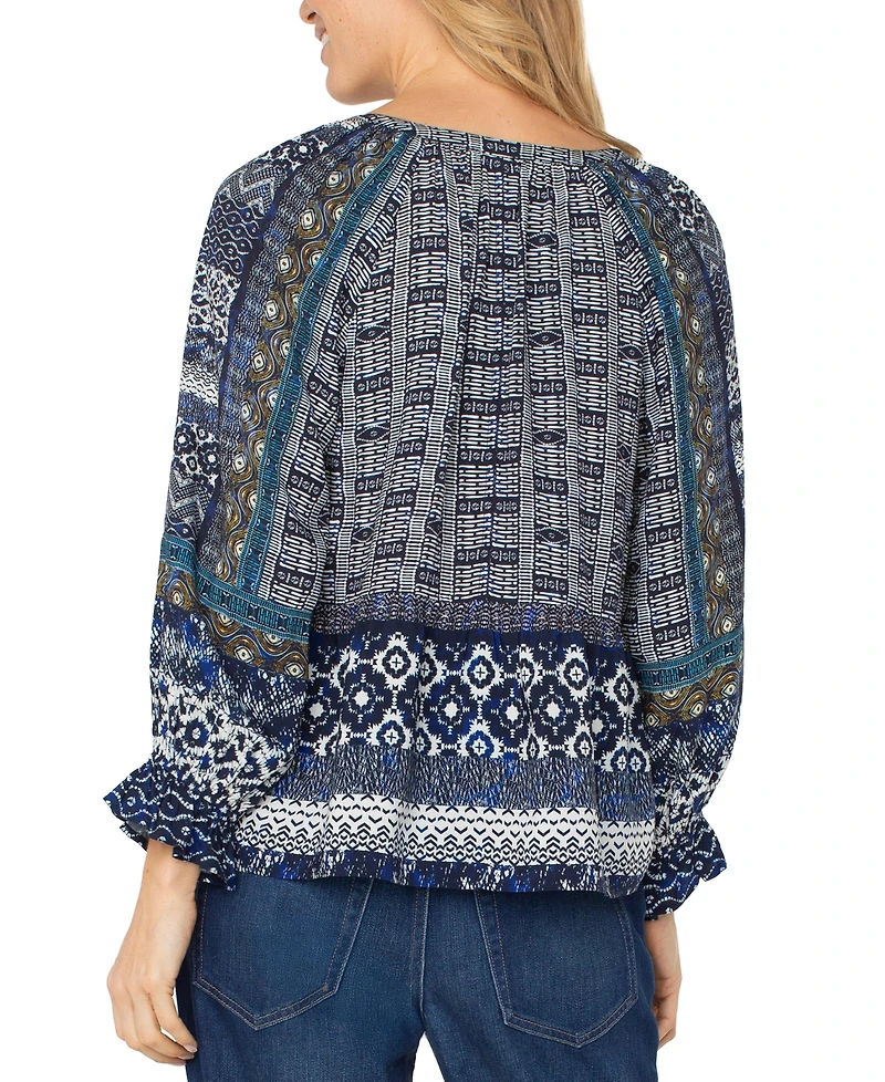 Liverpool Los Angeles Petite Button Front Woven Top