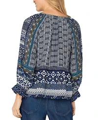 Liverpool Los Angeles Petite Button Front Woven Top