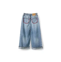 Cotton On Little Girls Embellished Super Wide Denim Jean