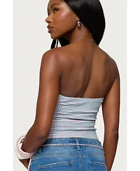 Edikted Women's Veranda Textured Striped Tube Top