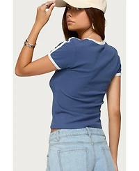 Edikted Womens Los Angeles Contrast T Shirt