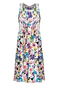 Woman Within Plus Pintucked Sleeveless Dress