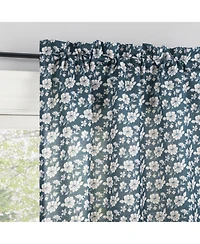 No. 918 Marist Floral Semi-Sheer Rod Pocket Kitchen Curtain Tier Pair
