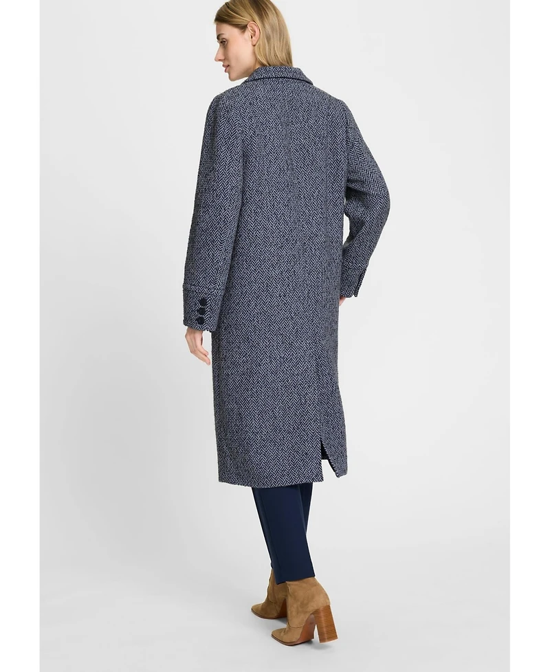 Olsen Wool Blend Herringbone Coat