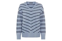 Olsen Women's Chevron Stripe V-Neck Sweater