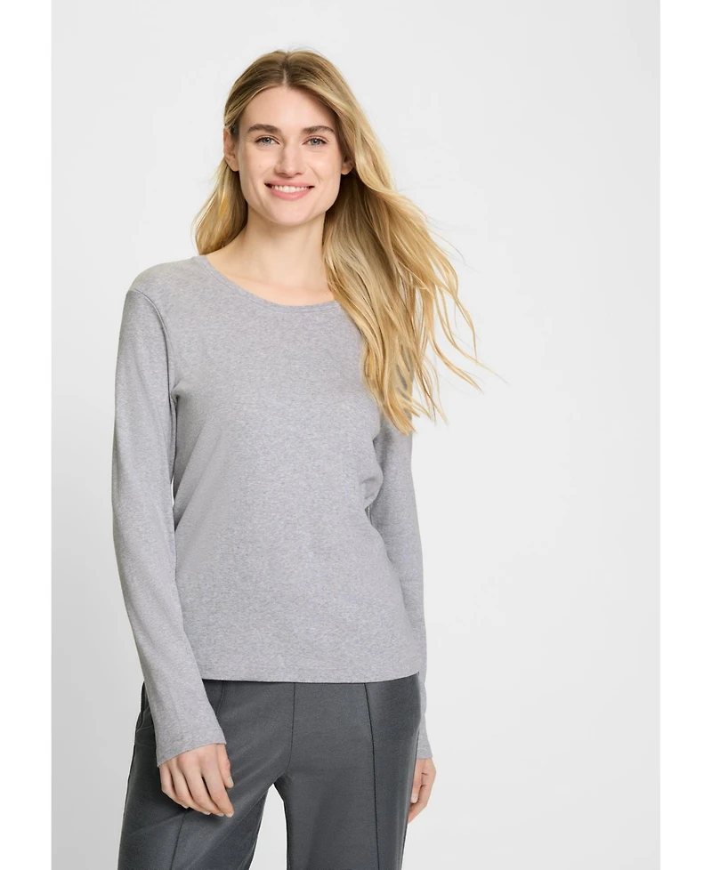 Olsen Women's Solid Long Sleeve T-Shirt