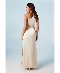Oasis Women's One Shoulder Satin Maxi Bridesmaid Dress